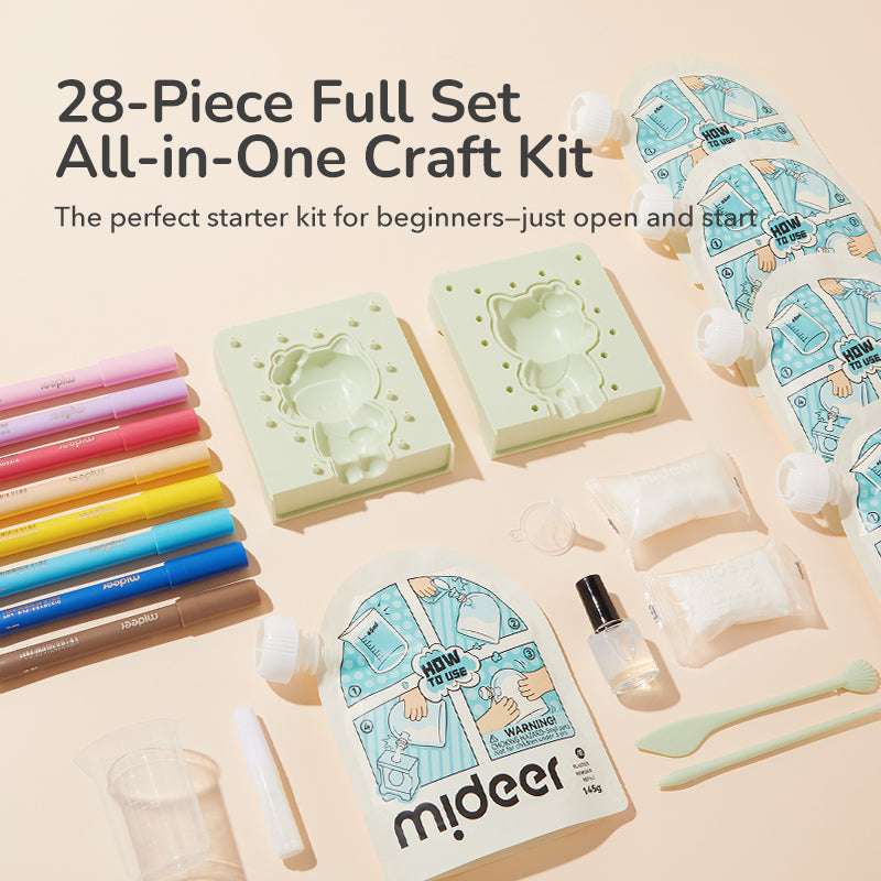 Mideer Kit d’art DIY en plâtre Plaster Artisan, 28 pièces