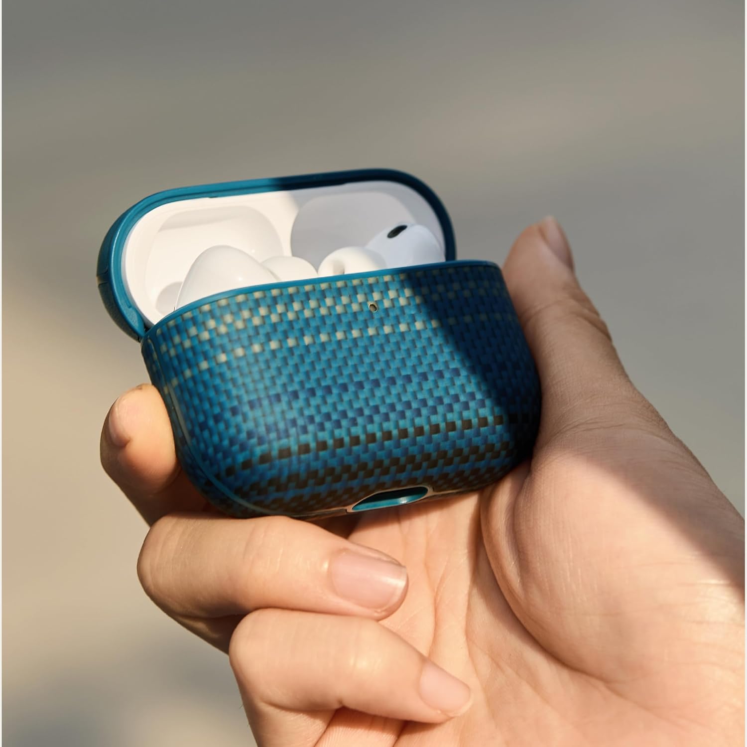 PITAKA Coque magnétique en fibre d’aramide pour Apple AirPods Pro3 Moonrise