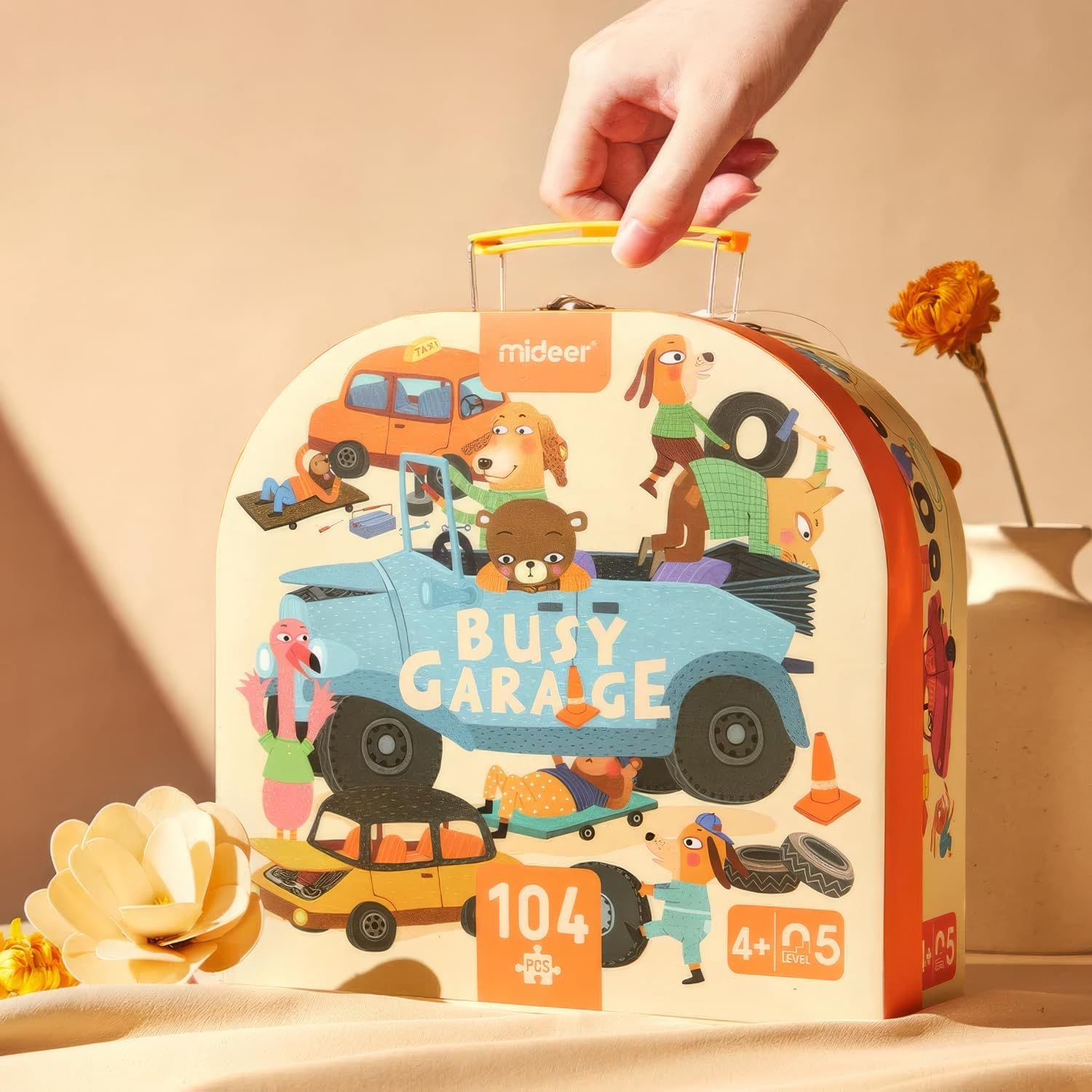Mideer Boîte Puzzle Portable, Mon Garage : 104 pièces
