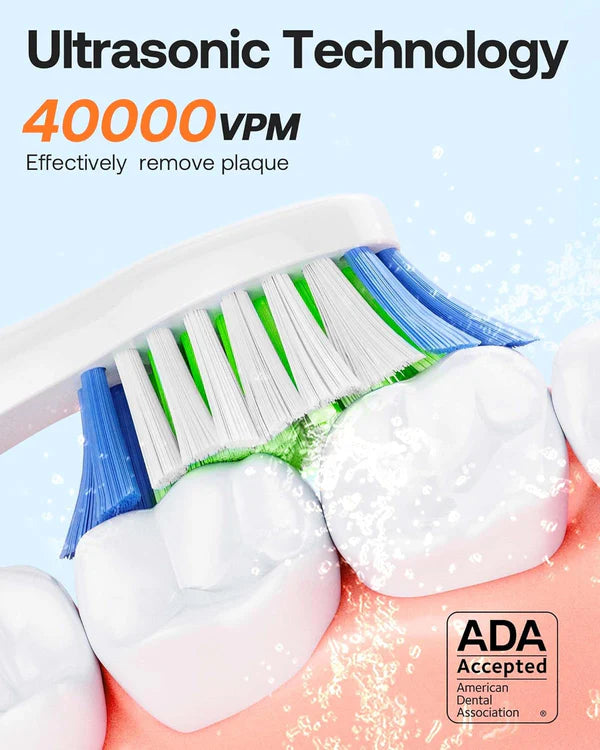 Bitvae D2 Pack, 2 Brosses à Dents électriques Noir et Rose, Ultrasonique avec 8 Têtes de Brosse