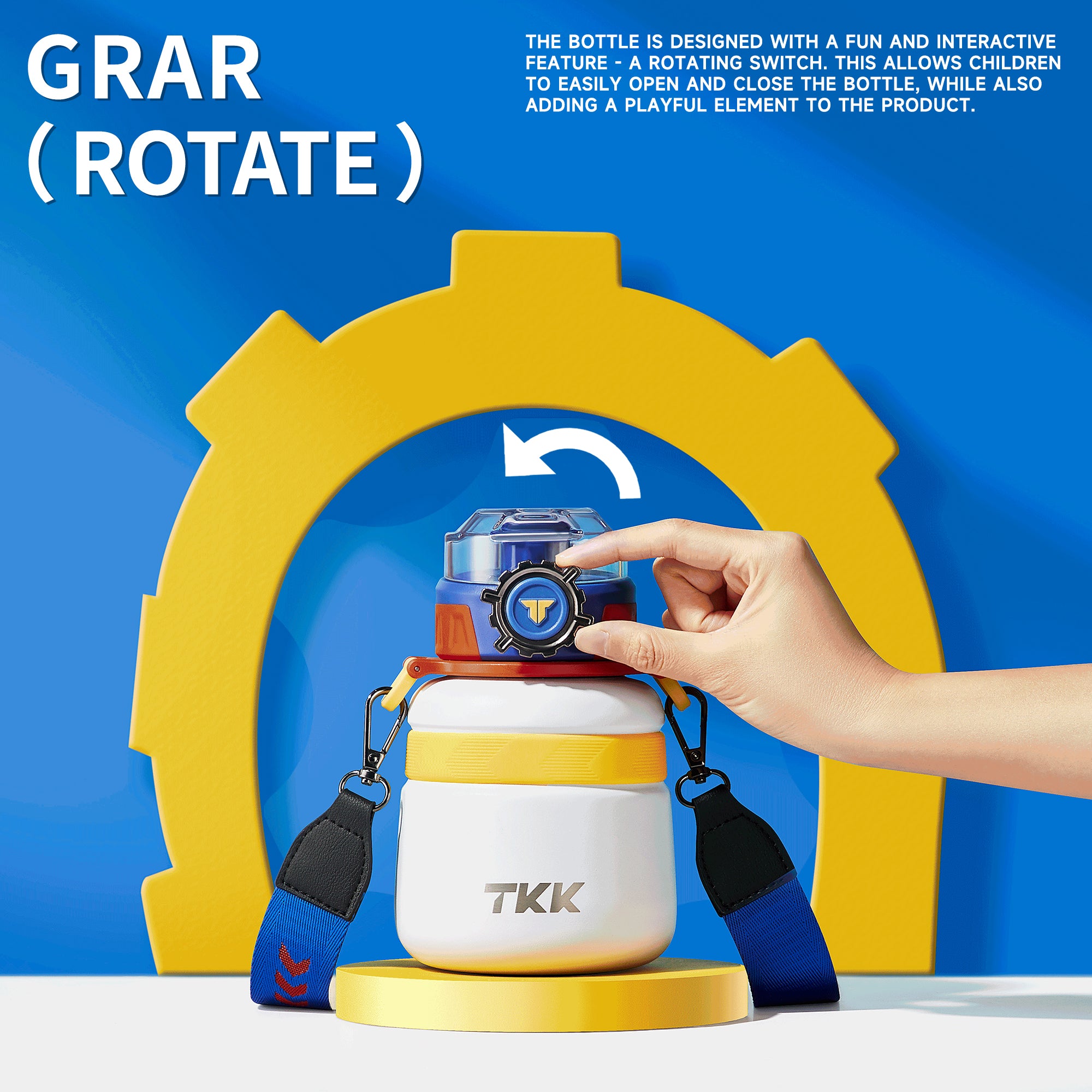TKK Gourde isotherme enfant 600ml avec paille en acier inoxydable