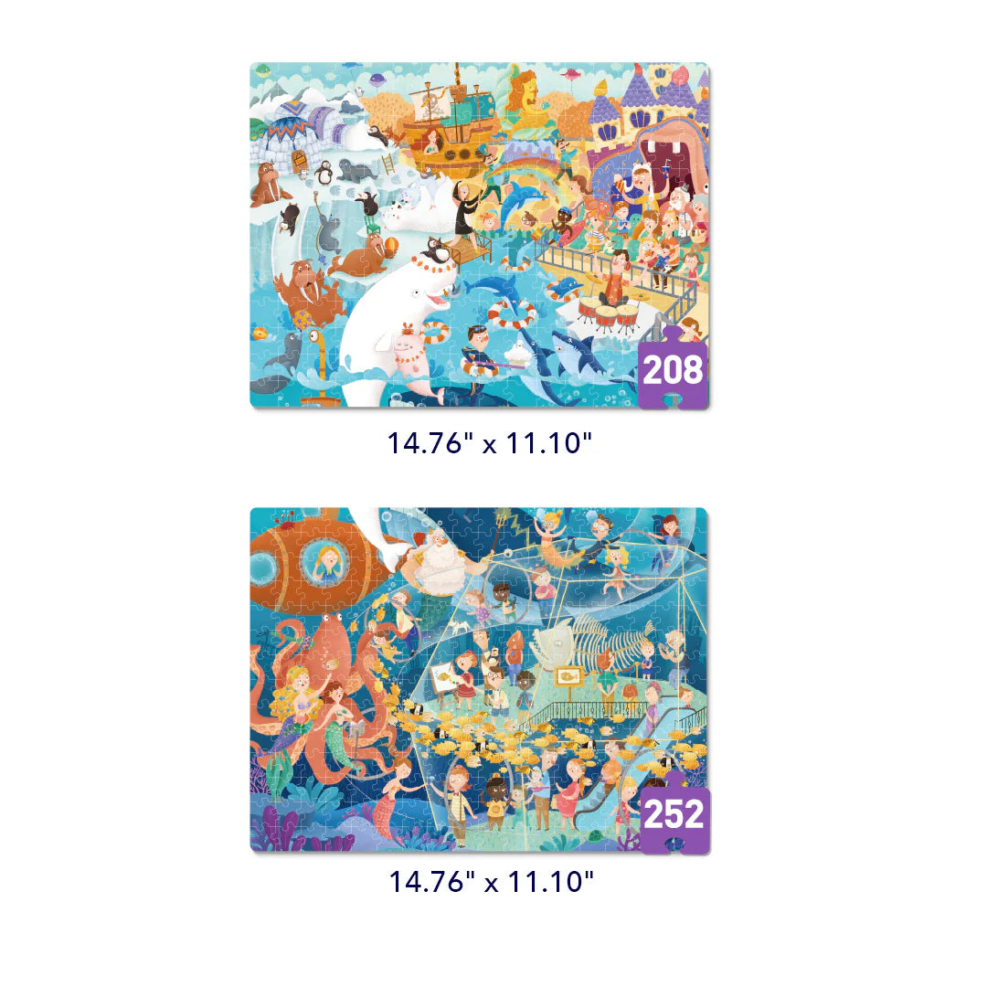 Mideer Puzzles Level Up! avec sac de rangement Niveau 7 : Chant de la mer, 208 à 252 pièces