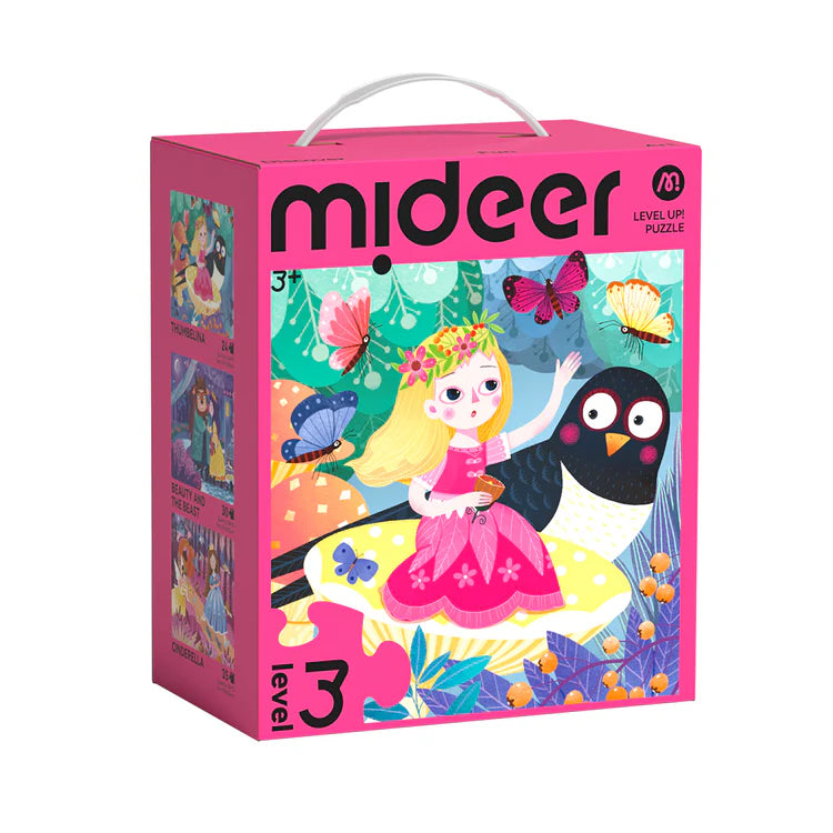 Mideer Puzzles Level Up! avec sac de rangement Niveau 3 : Princesses, 24 à 35 pièces