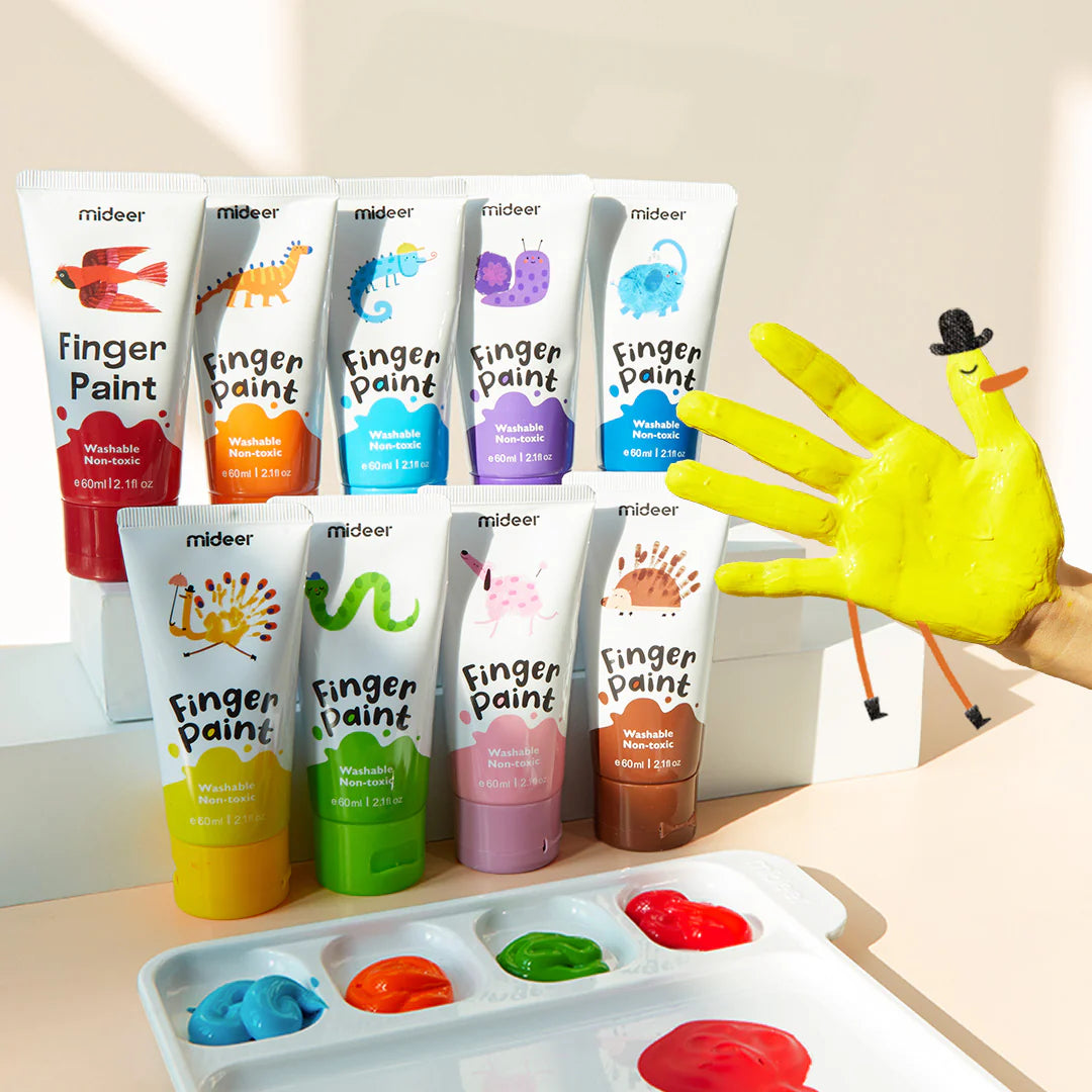 Mideer Peinture au Doigt 8 Couleurs : Édition La Chenille qui Fait des Trous
