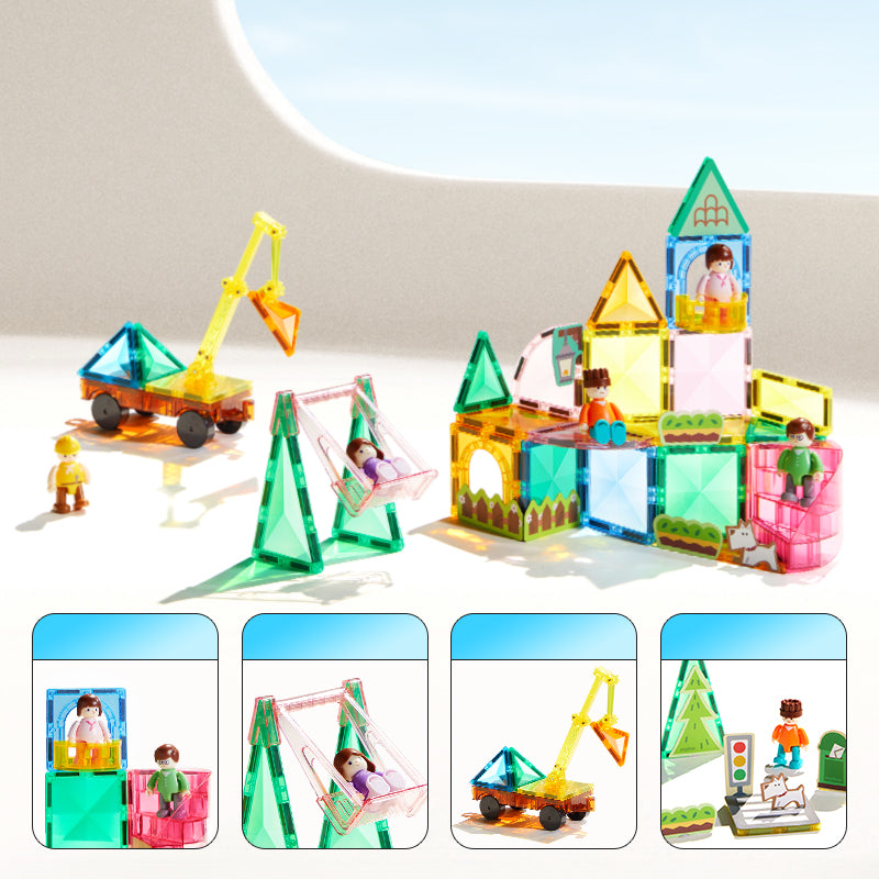 Mideer Mon premier set de construction magnétique, Héros de la ville, 33 pièces