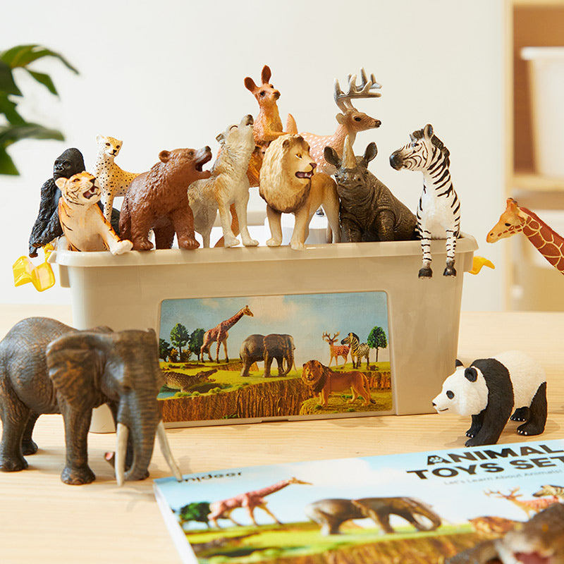 Mideer Coffret d’Animaux du Zoo : 15 Pièces