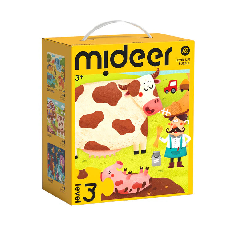 Mideer Puzzles Level Up! avec sac de rangement Niveau 3 : Paysages naturels, 24 à 35 pièces