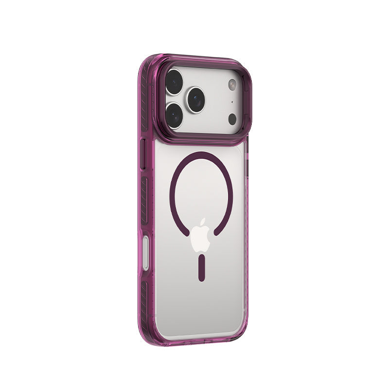 Comma Coque Crystal Titanium, Magnétique, Anti-Jaunissement et Support Caméra pour iPhone 18 Pro Burgundy