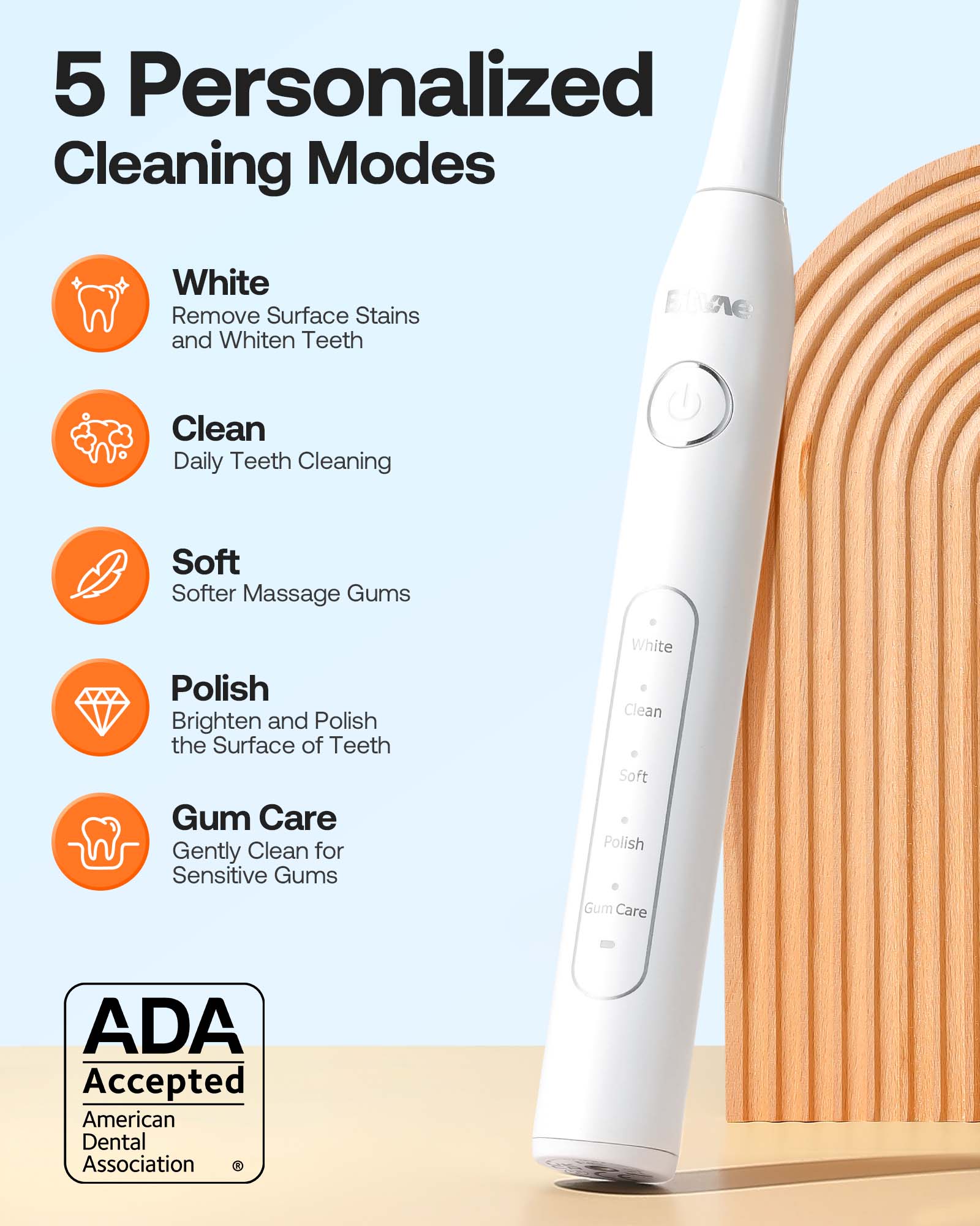 Bitvae D2 Brosse à Dents électrique Ultrasonique avec 8 Têtes de Brosse