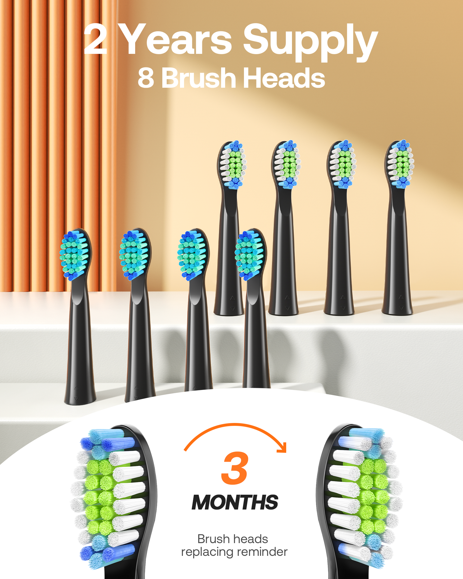Bitvae D2 Brosse à Dents électrique Ultrasonique avec 8 Têtes de Brosse