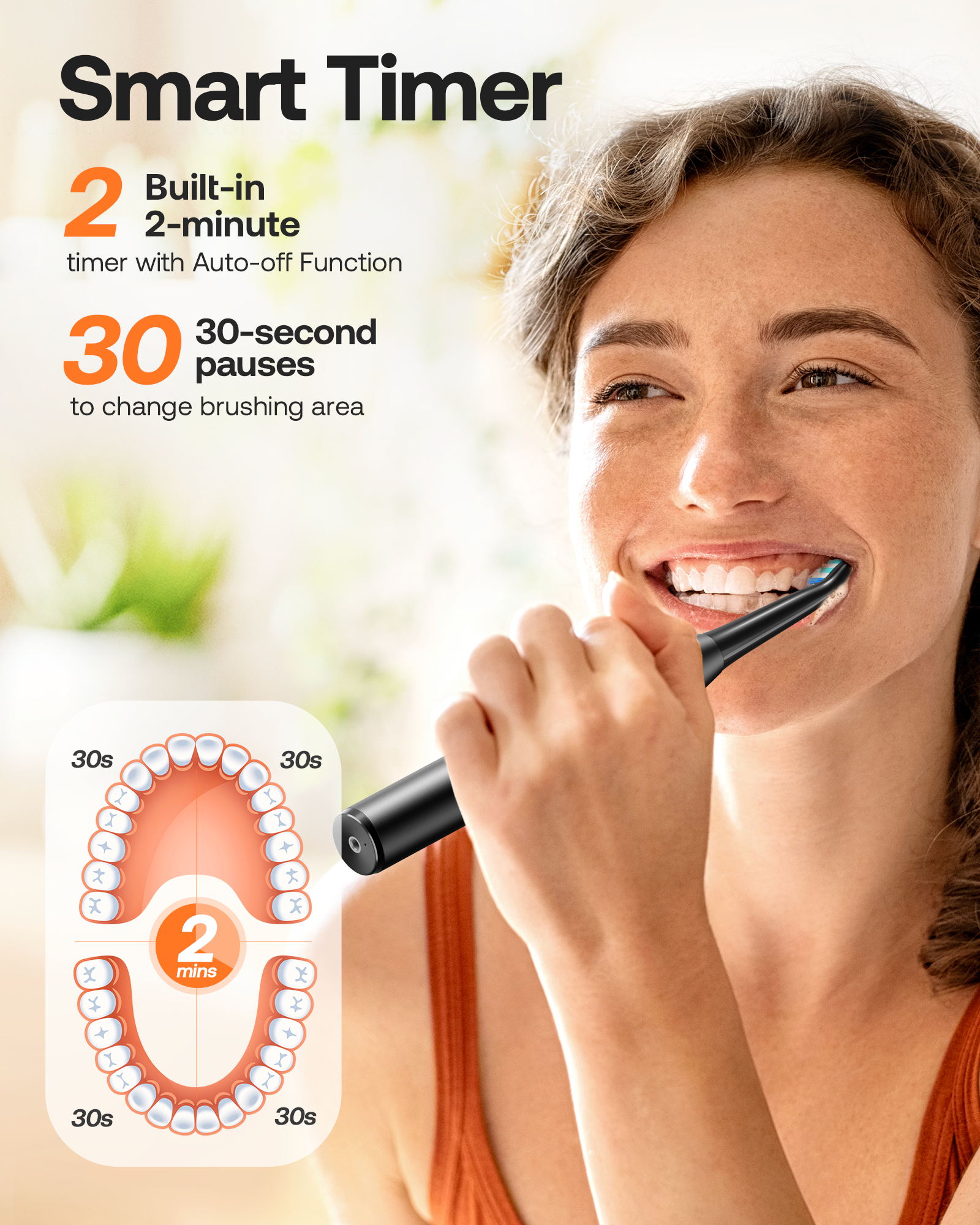 Bitvae D2 Brosse à Dents électrique Ultrasonique avec 8 Têtes de Brosse