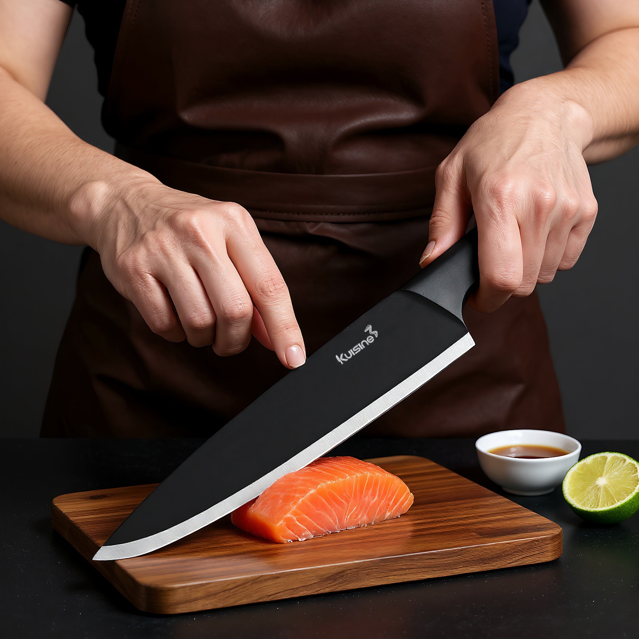 Kuisine Ensemble de Couteaux Premium 15 Pièces Noir, Acier Inoxydable et Ultra Tranchants