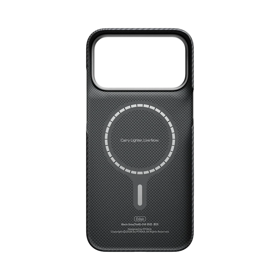 PITAKA Coque Edge pour iPhone 18 Pro Max 600D Black/Grey (Twill) (PitaTap™)