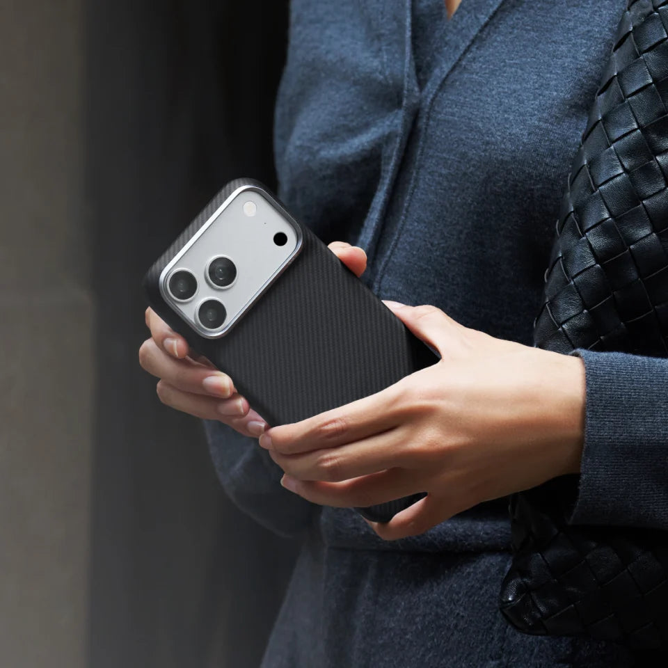PITAKA Coque Edge pour iPhone 18 Pro 600D Black/Grey (Twill) (PitaTap™)