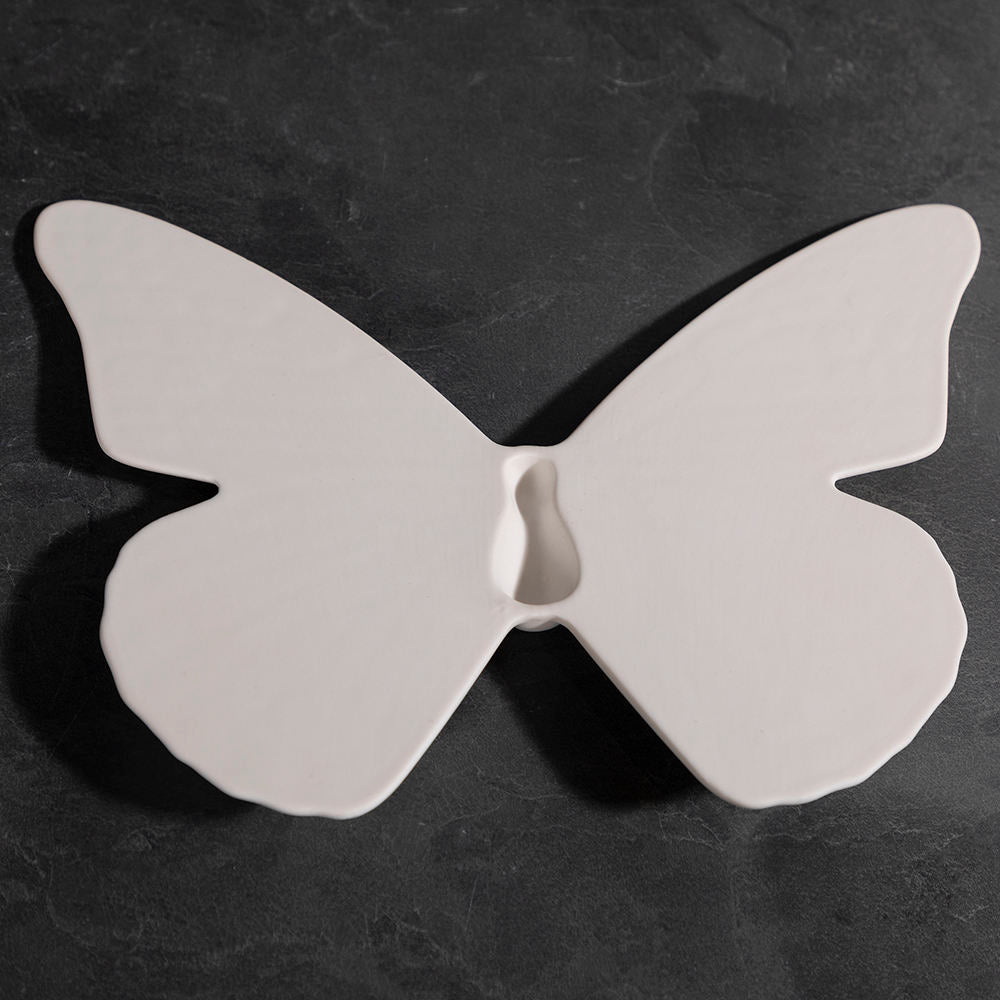 Duo de Papillons Muraux Colorés en Céramique Violet