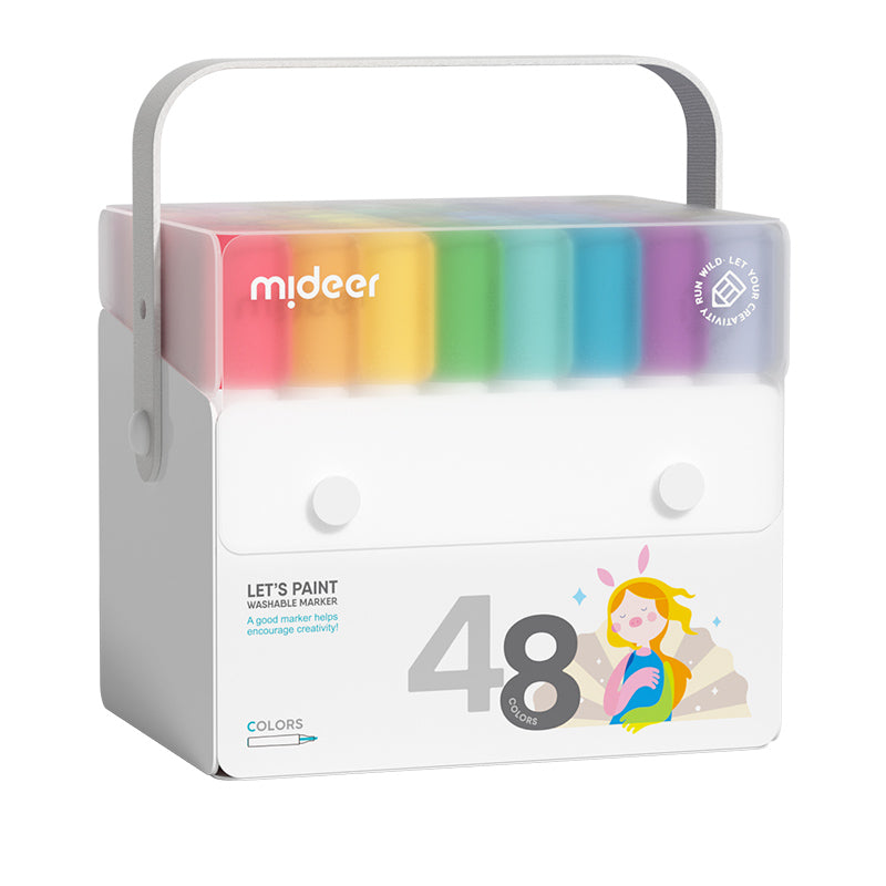 Mideer Marqueurs Lavables Let’s Paint : 48 couleurs