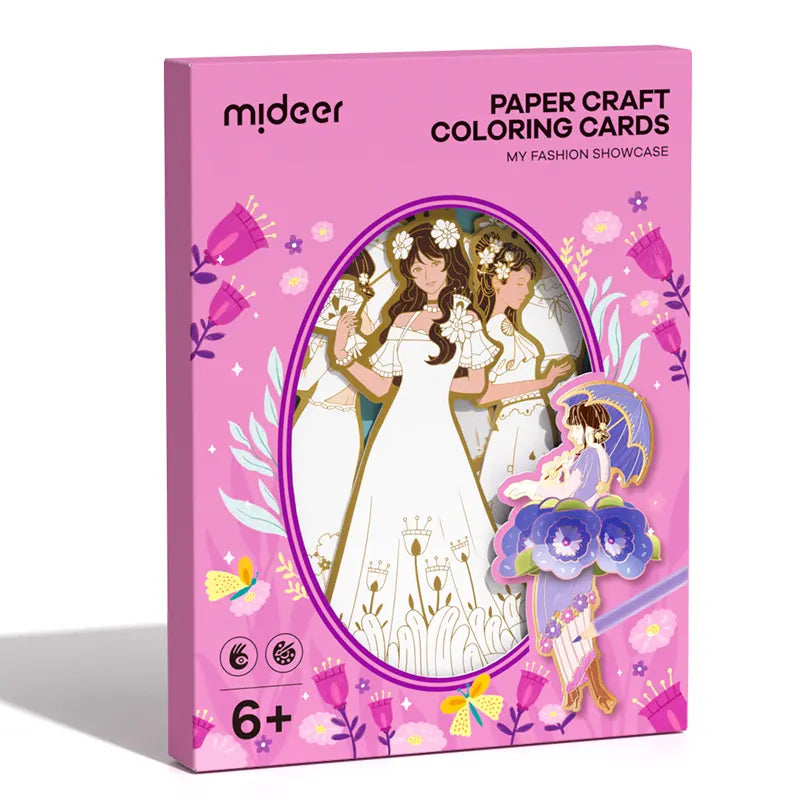 Mideer Cartes de Coloriage en Papier : Mon Défilé de Mode
