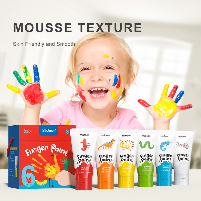 Mideer Peinture au Doigt 6 Couleurs : Édition La Chenille qui Fait des Trous