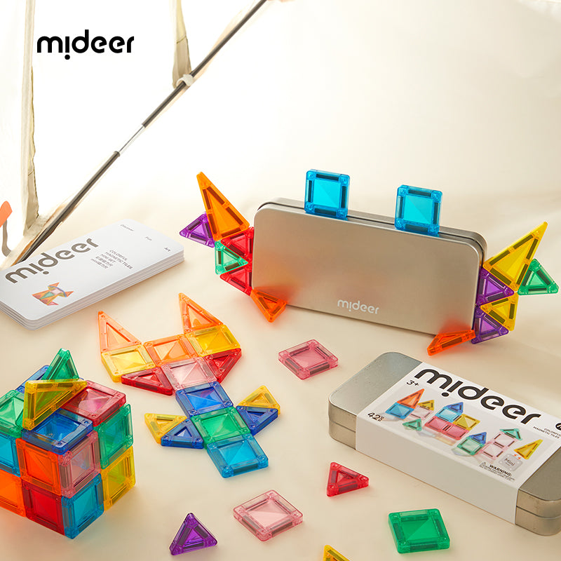 Mideer Mini tuiles magnétiques colorées, format poche