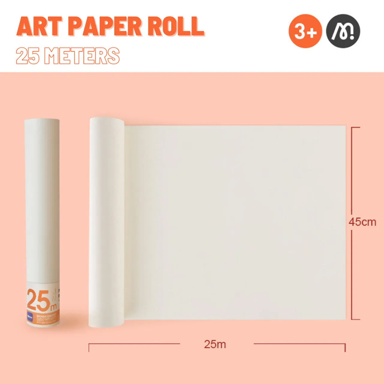 Mideer Rouleau de papier créatif, 25m × 45cm
