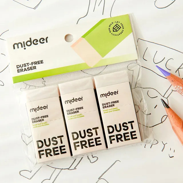 Mideer Pack de Gommes sans poussière, 3 pièces