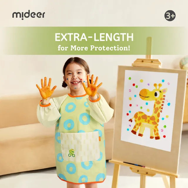 Mideer Tablier d’art imperméable pour enfants, Vert Citron