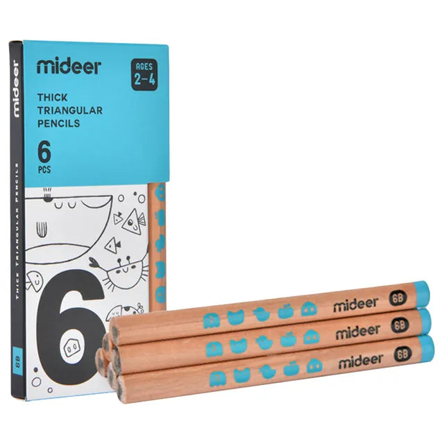 Mideer Crayons triangulaires 6B, 6 pièces