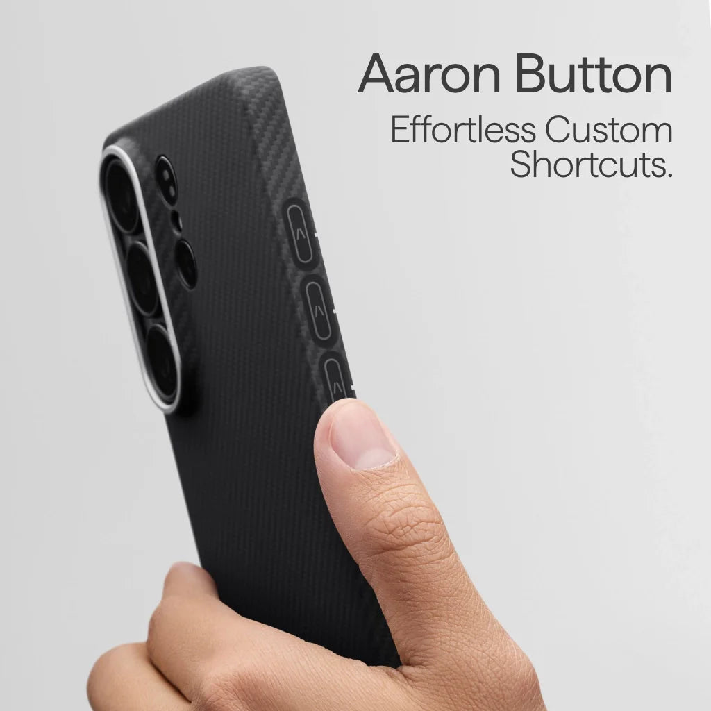 PITAKA Coque Ultra Mince pour Samsung Galaxy S26 Ultra Black/Grey avec (Bouton Aaron)