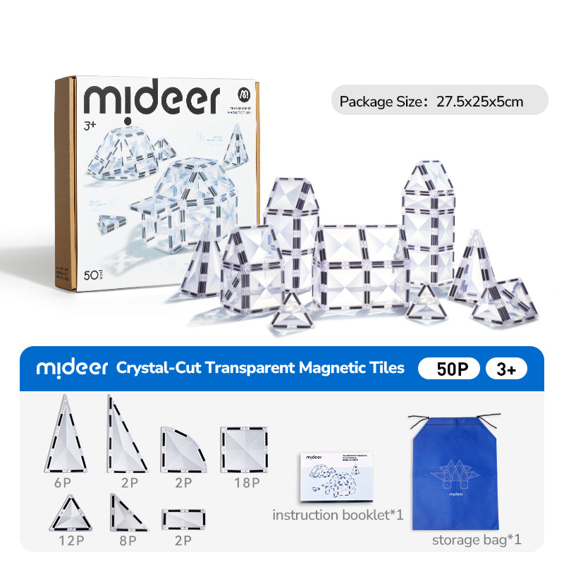 Mideer Tuiles magnétiques transparentes, 50 pièces