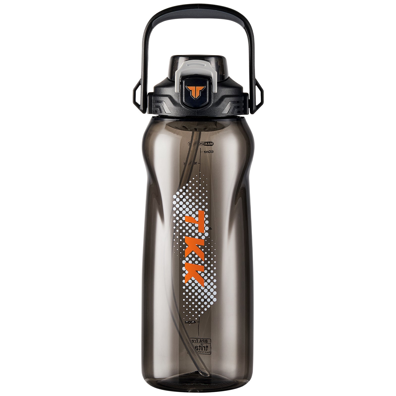 TKK Bouteille d’eau 2000ml en Tritan, paille amovible, anti-fuite, sans BPA