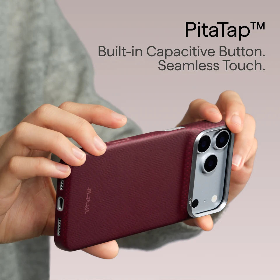 PITAKA Coque Edge pour iPhone 18 Pro Burgundy (PitaTap™)