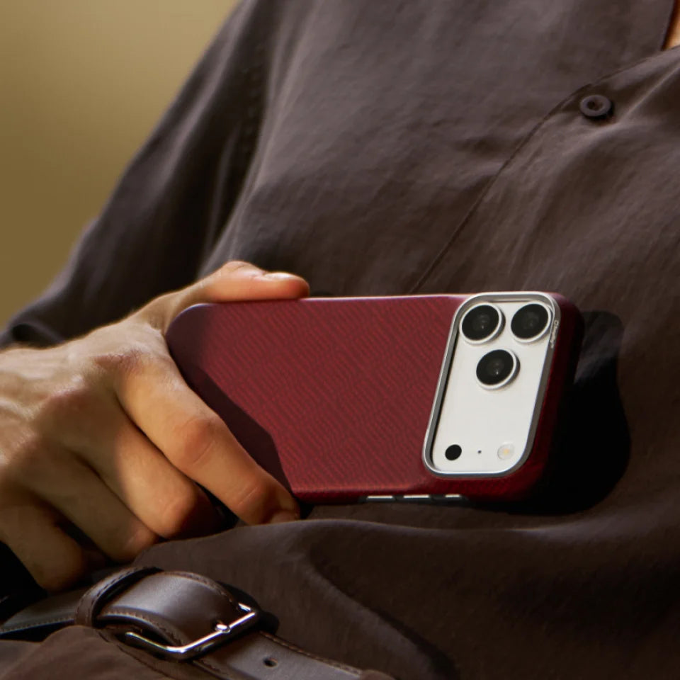 PITAKA Coque Edge pour iPhone 18 Pro Burgundy (PitaTap™)