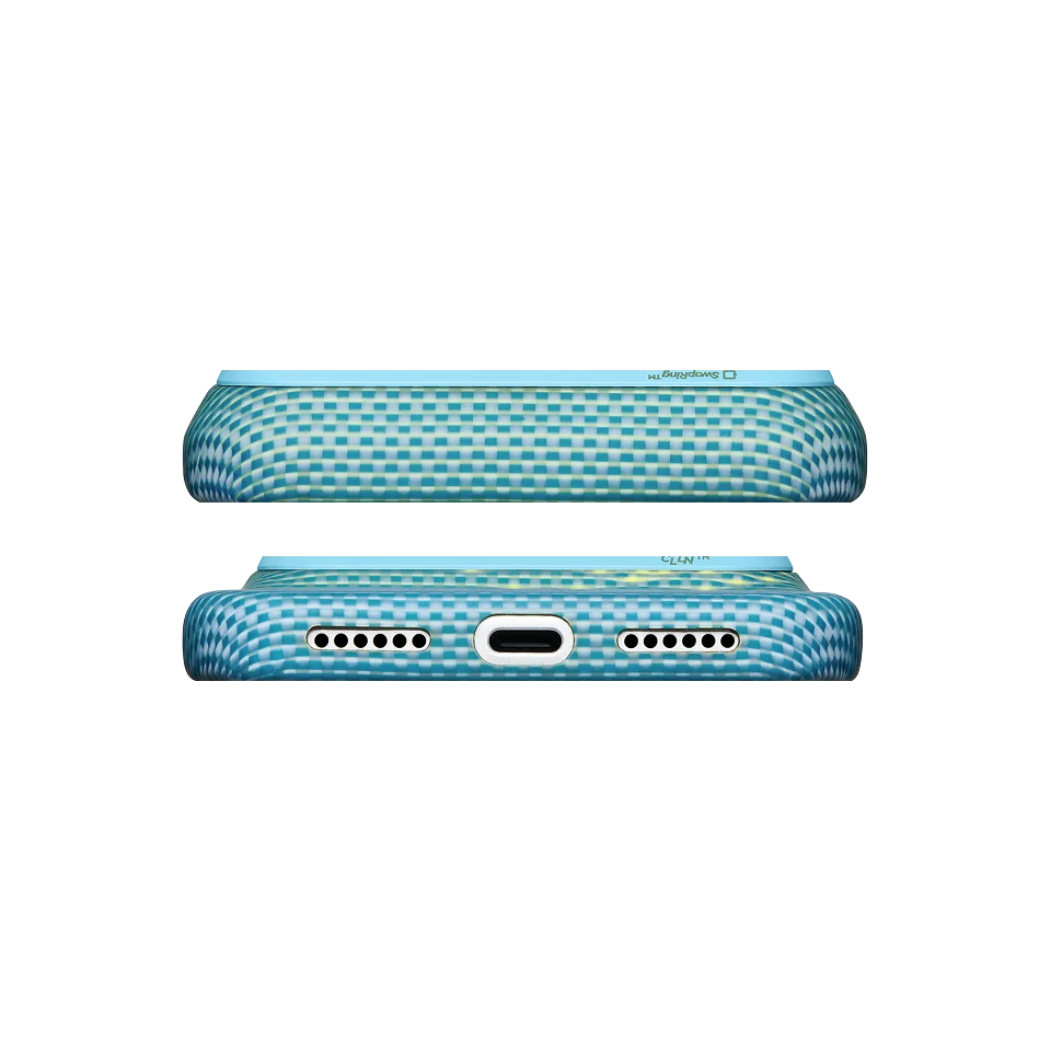 PITAKA Coque Edge pour iPhone 18 Pro Lucid Blue (PitaTap™)