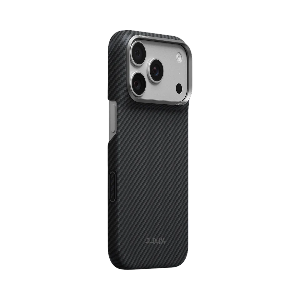 PITAKA Coque Edge pour iPhone 18 Pro 600D Black/Grey (Twill) (PitaTap™)