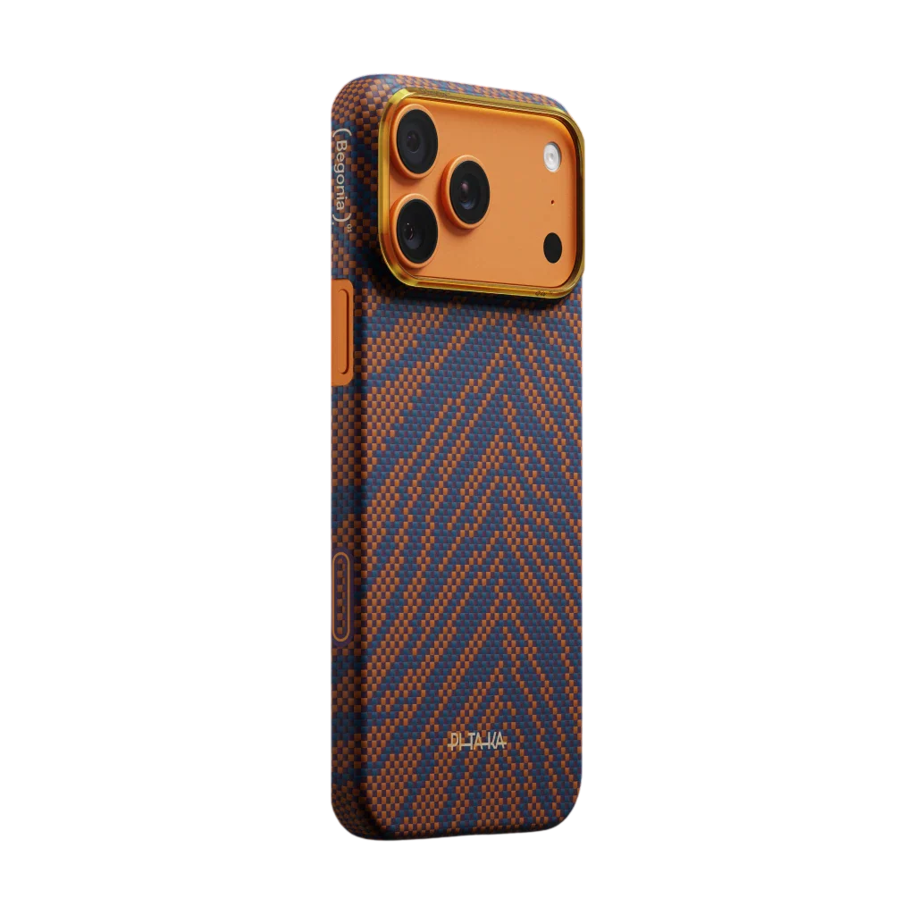 PITAKA Coque Ultra Mince pour iPhone 17 Pro Max Burning Orange avec (PitaTap™)