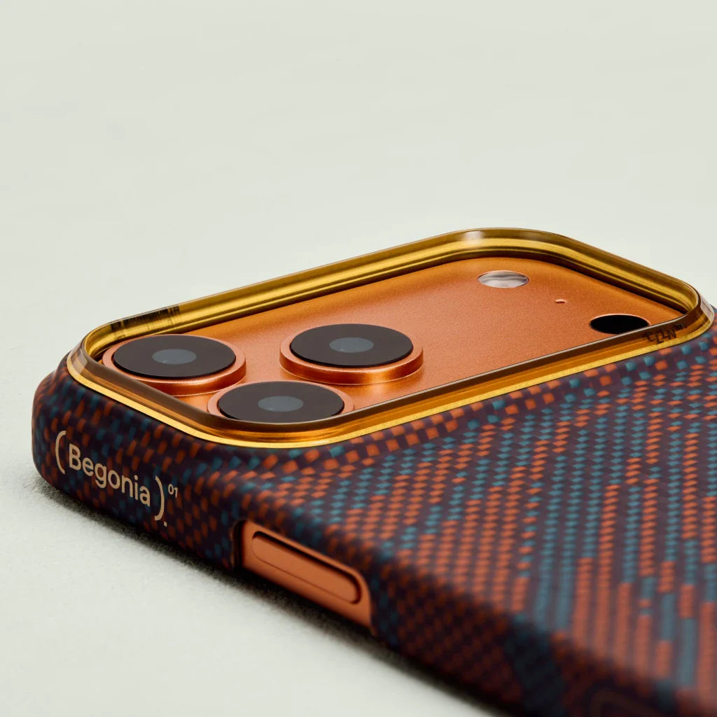 PITAKA Coque Ultra Mince pour iPhone 17 Pro Max Burning Orange avec (PitaTap™)