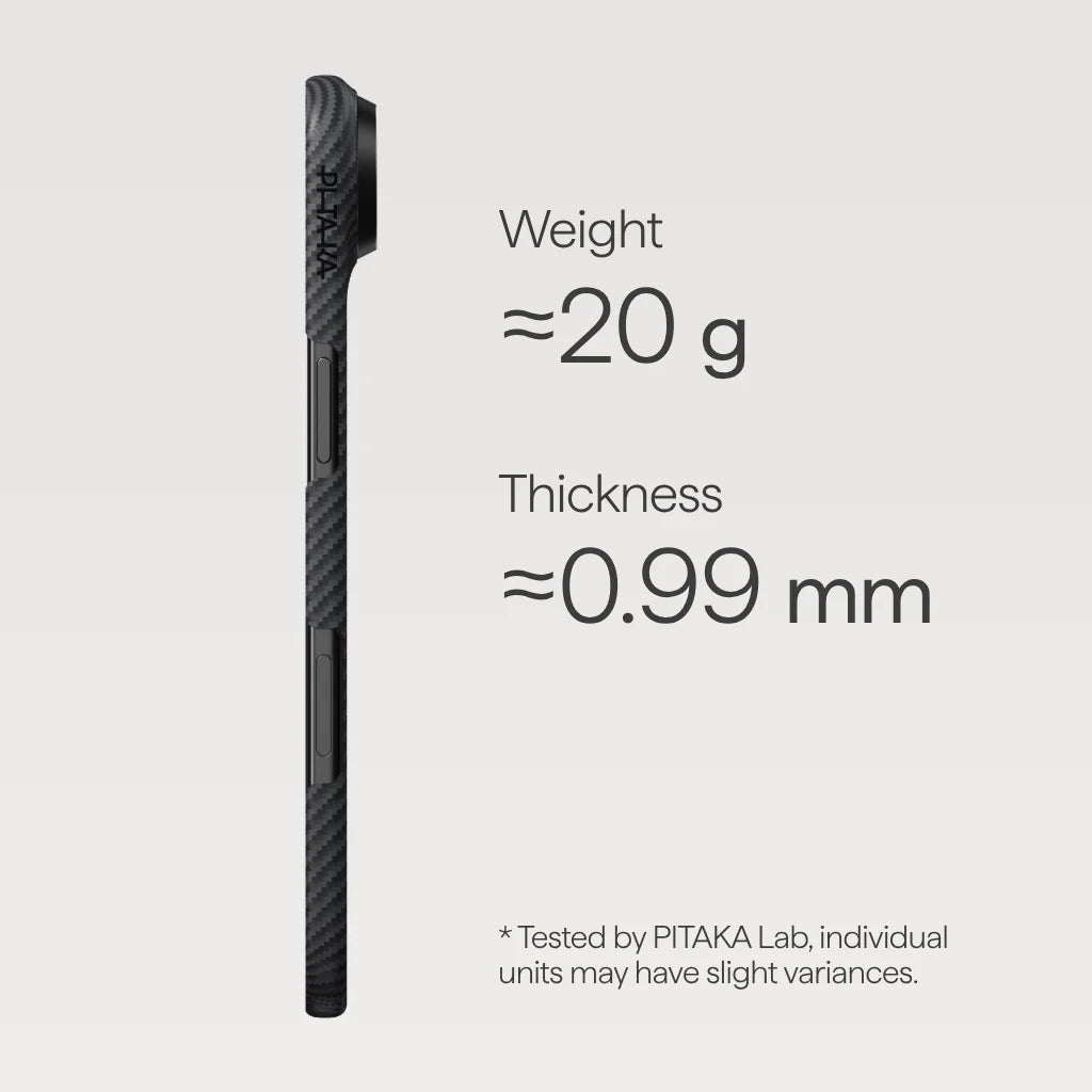 PITAKA Coque Ultra Mince pour iPhone 17 Air Black/Grey
