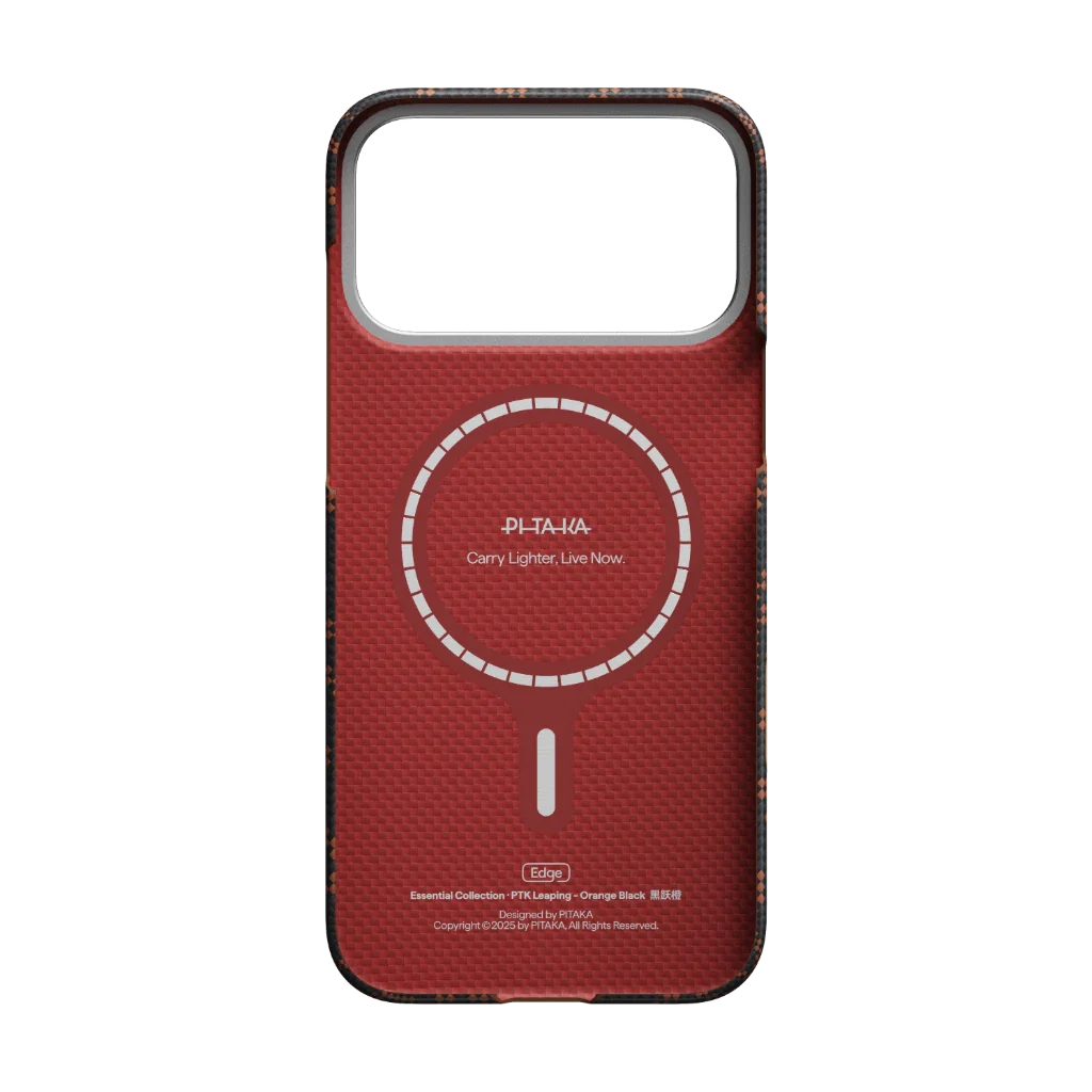 PITAKA Coque Ultra Mince pour iPhone 17 Pro Max Leaping Orange Black avec (PitaTap™)