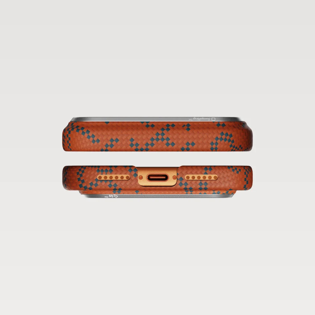 PITAKA Coque Ultra Mince pour iPhone 17 Pro Max Leaping Blue Orange avec (PitaTap™)