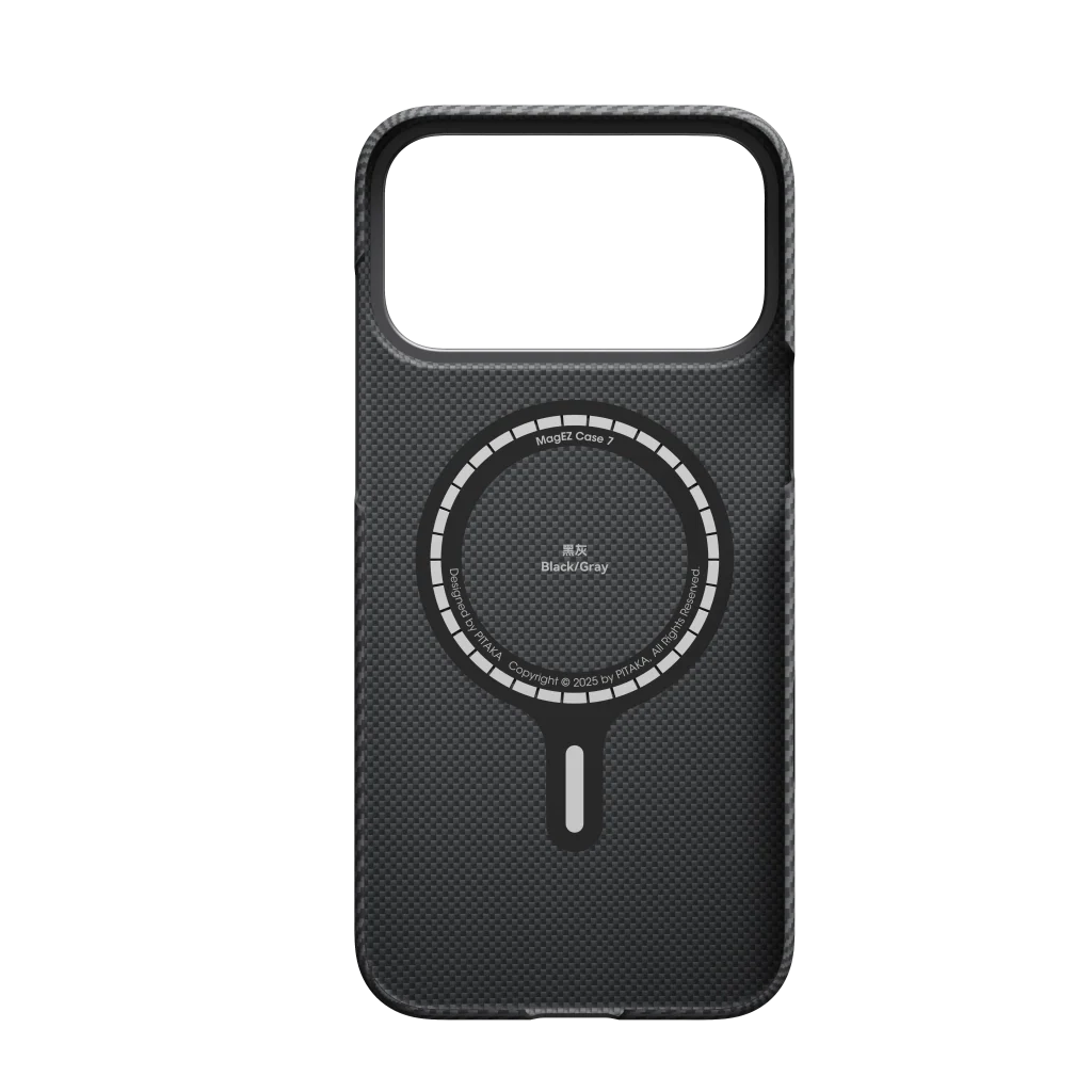 PITAKA Coque Ultra Mince pour iPhone 17 Pro Black/Grey avec (PitaTap™)