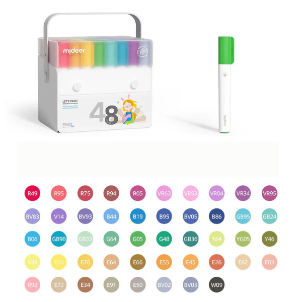 Mideer Marqueurs Lavables Let’s Paint : 48 couleurs