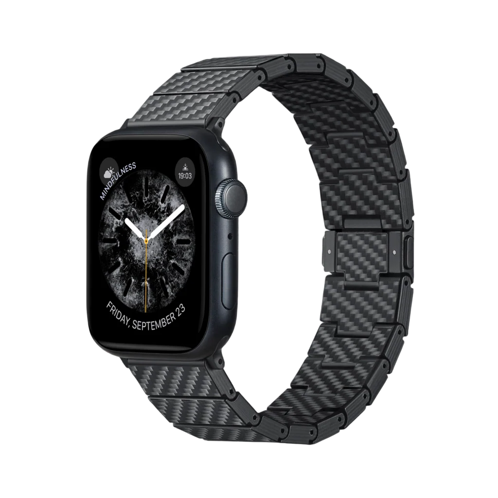 PITAKA Bracelet en fibre de carbone pour Apple Watch Modern Black/Grey