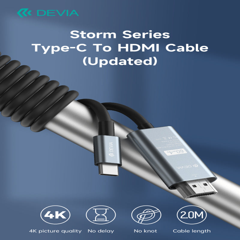 Devia Storm Series Câble 2m, Type-C vers HDMI
