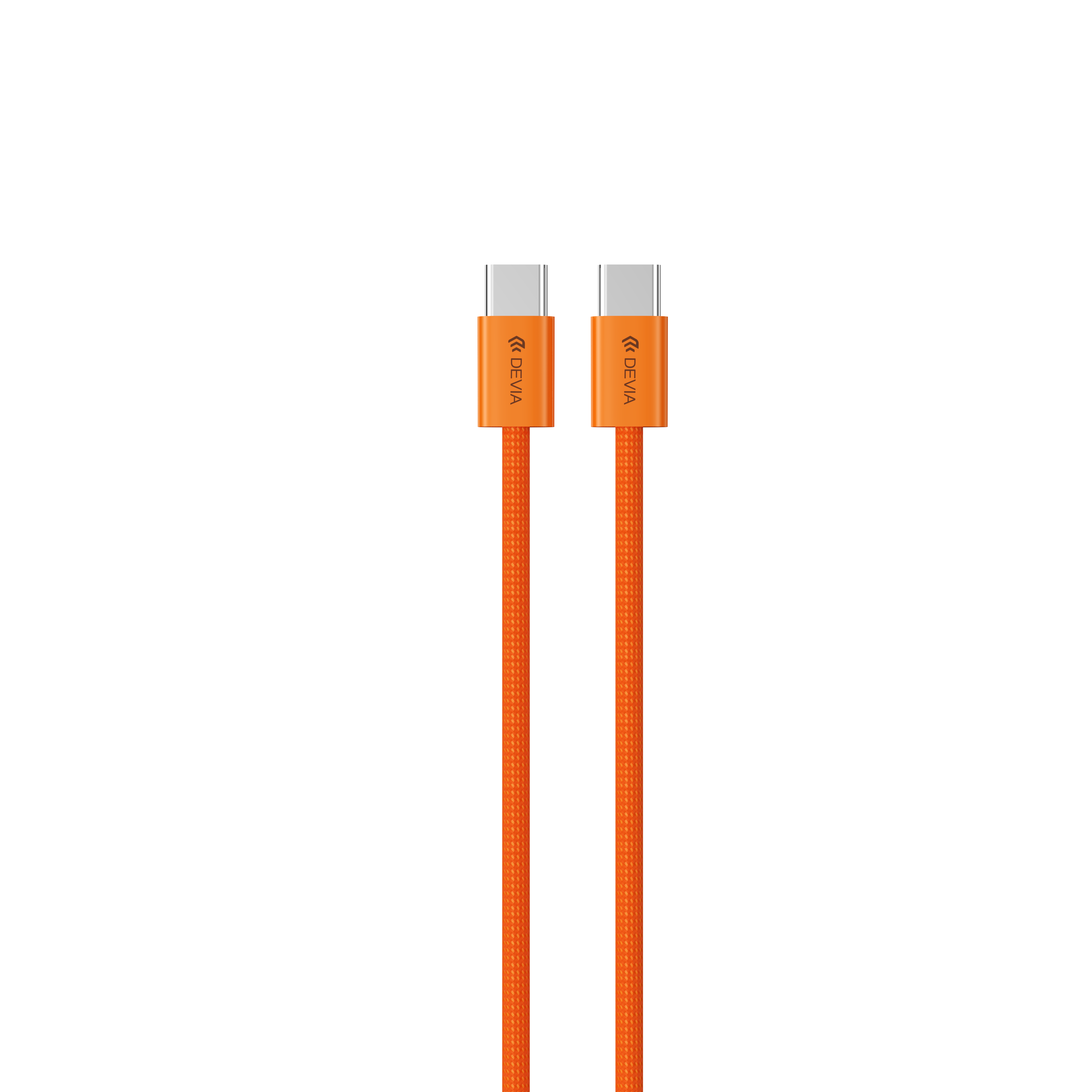 Devia Smart Series Câble Tressé USB-C vers USB-C PD 60W, Charge Rapide 3A, 1M Orange