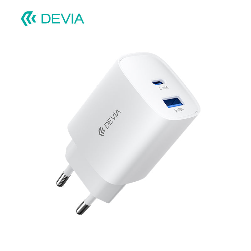Devia Ultra1 Adaptateur chargeur GaN 22W PD + QC avec chargeur sans fil pour montre 2-en-1, prise EU