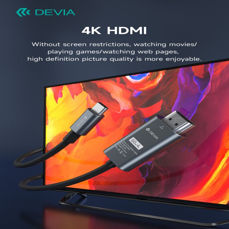 Devia Storm Series Câble 2m, Type-C vers HDMI