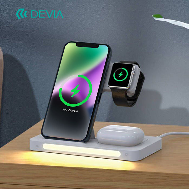 Devia Smart Series Chargeur sans fil  3-en-1 avec support