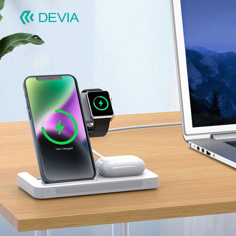 Devia Smart Series Chargeur sans fil  3-en-1 avec support