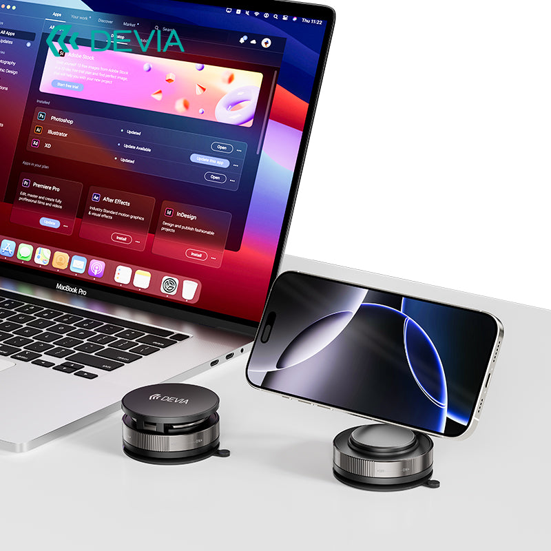 Devia Ultra 2 Support Téléphone Magnétique en métal blanc, réglable multi-angle
