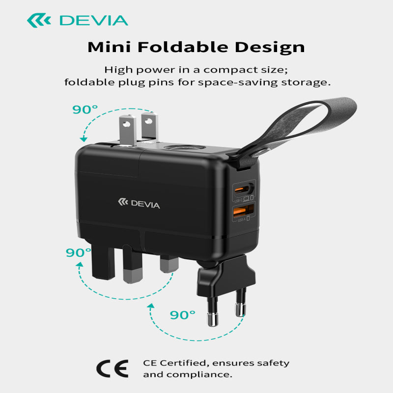 Devia Chargeur GaN multifonction Global 45W PD + QC